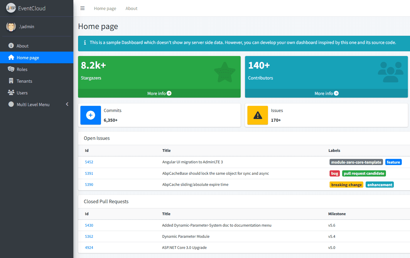ASP.NET Boilerplate screenshot