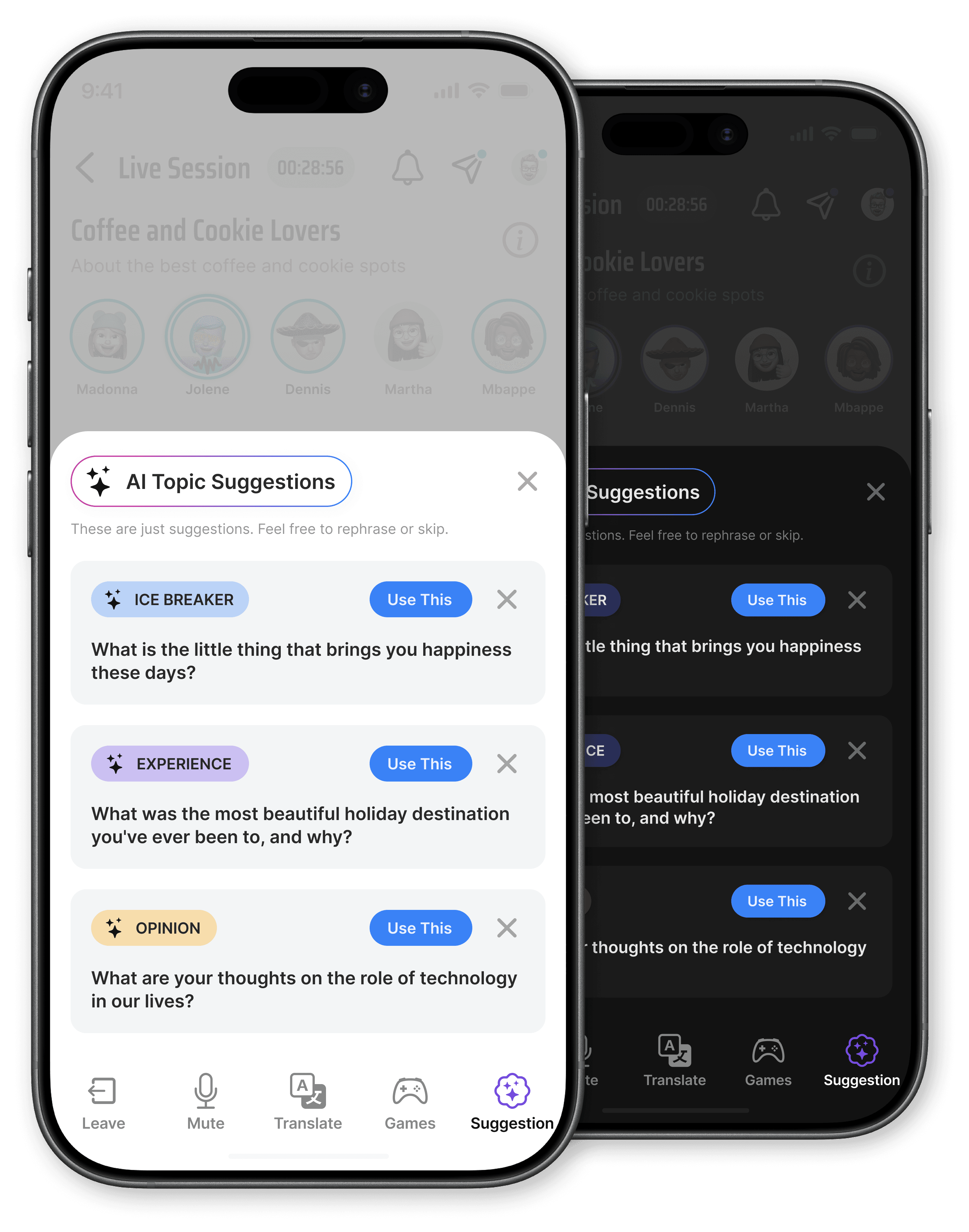DailyTalking AI topic suggestions